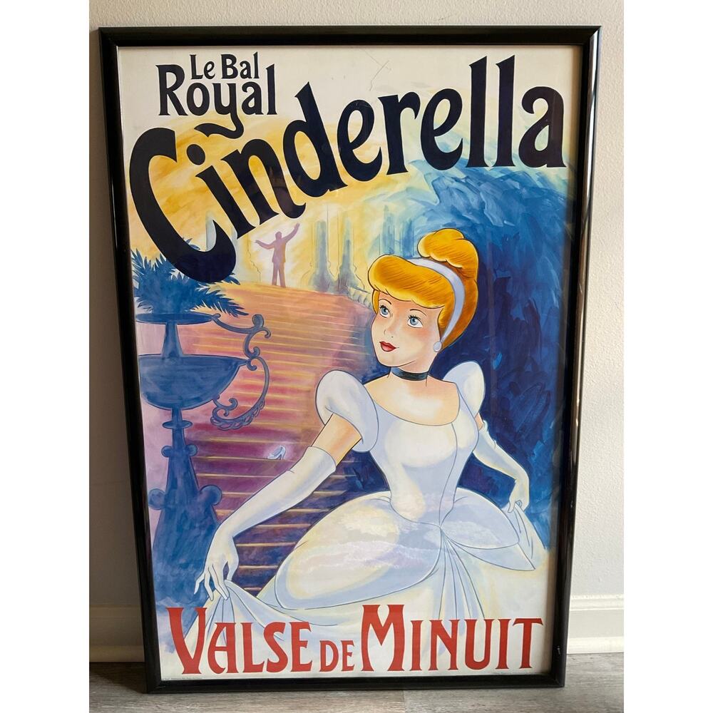 VTG DISNEY CINDERELLA “Le Bal Royal Cinderella Valse De Minuit” Poster Wall Art